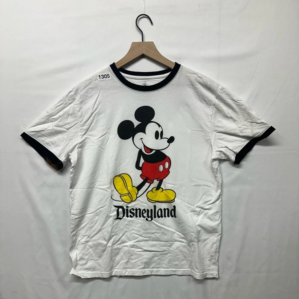 Disneyland Mickey Mouse T-Shirt Men’s Medium White Black Disney Graphic Tee